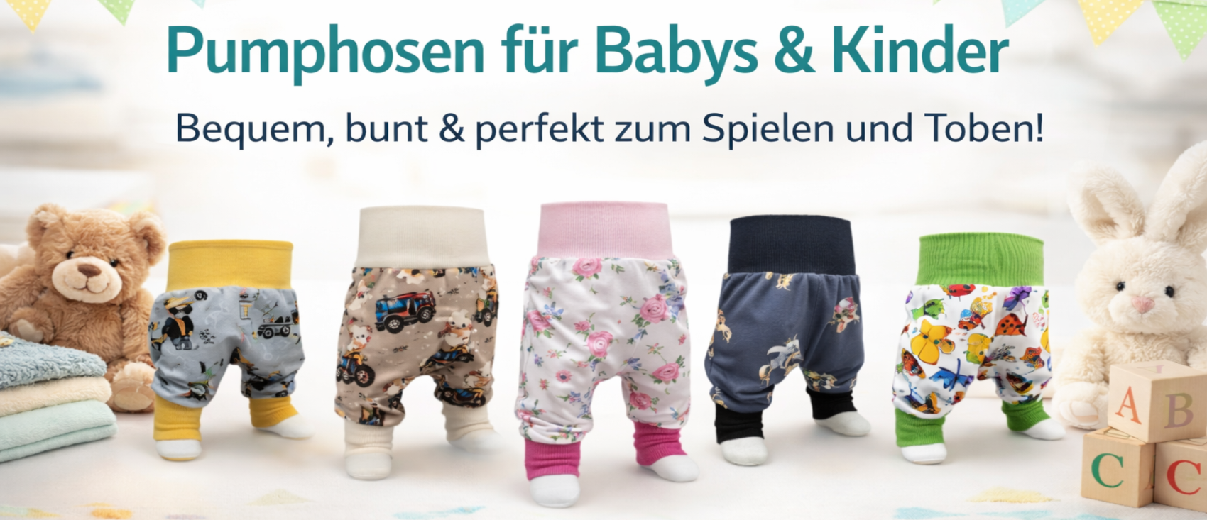 Pumphosen Gr. 50–128 für Babys & Kinder