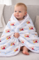 Preview: Babydecke 75x100 cm mit Sternenmaus – Baumwolle & Minky Fleece, handgemacht, leicht & vielseitig