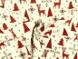 Preview: Baumwollstoff Weihnachten Renntier Schneeflocke Baum Ecru