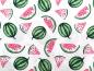 Preview: Baumwollstoff Popeline Melonen auf Weiß