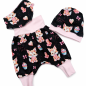 Preview: Baby Set Fuchs Mädchen – Pumphose, Mütze und Schal aus Baumwolle Gr. 50 -92
