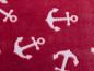 Preview: Jacquard Fleece Anker auf Rot