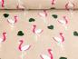 Preview: Jacquard Fleece Double Face Flamingo Herze auf Pink / Rosa
