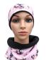 Preview: Beanie und Loop Set Prinzessin Schwan auf Hellrosa Gr. S-XL