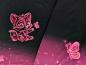 Preview: Eigenproduktion Baumwolljersey Panel Bubble Fox auf Pink/Schwaz 65x165 cm