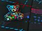 Preview: Eigenproduktion French Terry Panel Techno Teddy Cuddle Me Wild  75 x 165 cm