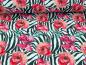 Preview: Softshell Digitaldruck Zebramuster mit Blumenranken Creme