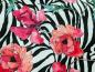 Preview: Softshell Digitaldruck Zebramuster mit Blumenranken Creme