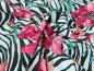 Preview: Softshell Digitaldruck Zebramuster mit Blumenranken Creme