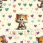 Preview: Digitales Stoffdesign Allover Herz Katze
