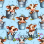 Preview: VB - Eigenproduktion Baby Kuh im Milcheimer auf Hellblau