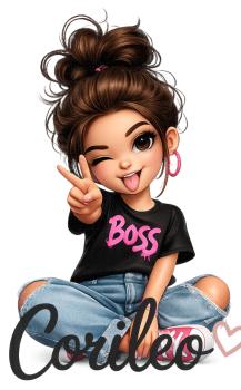 Preview: Bügelbild Drache Girly Boss