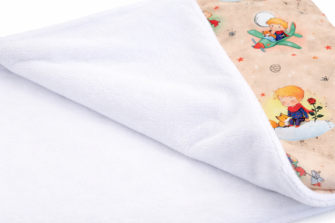 Preview: Babydecke 75x100 cm mit Entdecker Boy – Baumwolle & Minky Fleece, handgemacht, leicht & vielseitig - Kopie