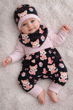 Baby Set Fuchs Mädchen – Pumphose, Mütze und Schal aus Baumwolle Gr. 50 -92