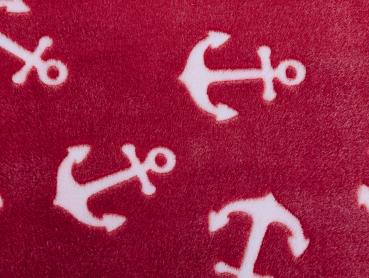 Jacquard Fleece Anker auf Rot