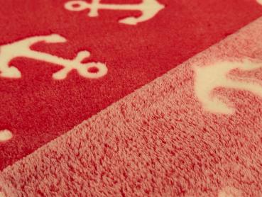 Jacquard Fleece Anker auf Rot