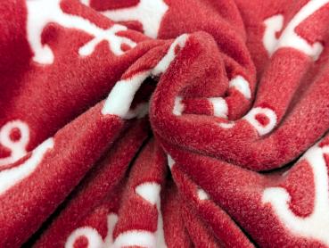 Jacquard Fleece Anker auf Rot