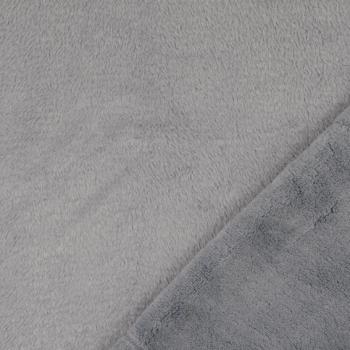 Fleece Stoff Uni Grau