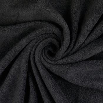 Fleece Stoff Uni Schwarz