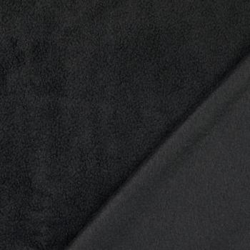 Fleece Stoff Uni Schwarz