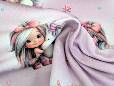 Eigenproduktion French Terry Rainbowgirl auf Meliert Rosa