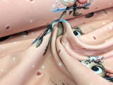 Eigenproduktion Baumwolljersey Schildkröten Mädchen auf Apricot