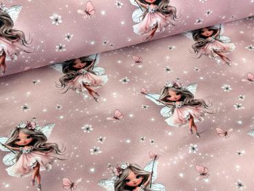 Eigenproduktion Rip Jersey Schmetterlingsfee auf Altrosa