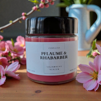 Preview: Duftkerze im Glas Schwarze Pflaume u. Rhabarber