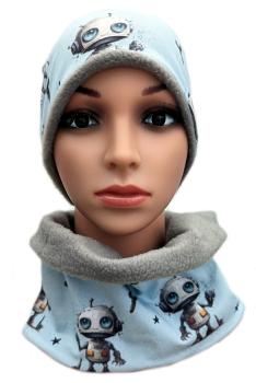 Preview: Beanie und Loop Set Mechanic Boy Hellblau Gr. XL ( 2 - 8 Jahre )