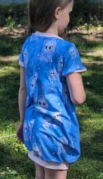 Ballonkleid Kinder Kurzarm Qualle Baumwolle Öko-Tex 100