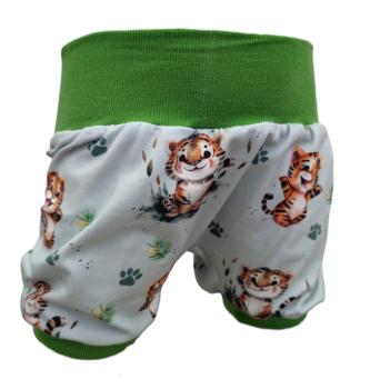 Kurze Pumphose Fröhlichem Tiger – Leichte Sommerhose aus Baumwolljersey