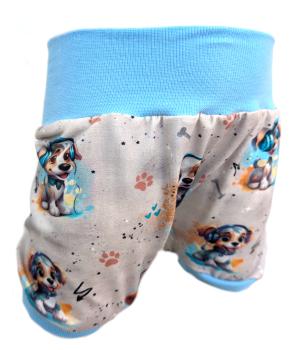 Preview: Kurze Pumphose Music Hunde – Leichte Sommerhose aus Baumwolljersey