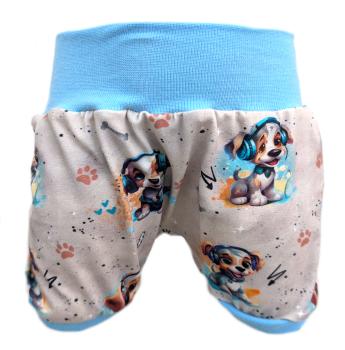 Preview: Kurze Pumphose Music Hunde – Leichte Sommerhose aus Baumwolljersey