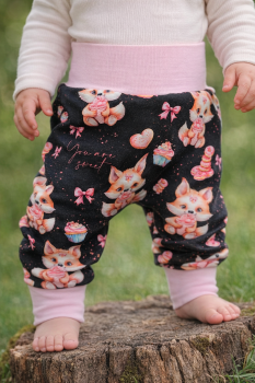 Preview: Baby Set Fuchs Mädchen – Pumphose, Mütze und Schal aus Baumwolle Gr. 50 -92