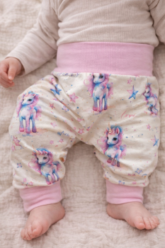 Preview: Pumphose Baby & Kinder mitwachsend – Wish Unicorn – Baumwolljersey Oeko-Tex
