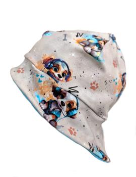 Preview: Sonnenmütze S–XL Music Hunde Motiv