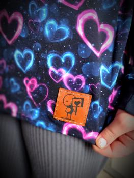 Eigenproduktion French Terry Sternen Herze in Rosa und Blau