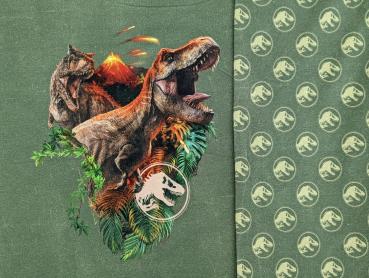 French Terry Digital Panel ca 75 x 150 cm Jurassic World Dunkelolive