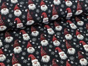 Eigenproduktion Rib Jersey Wichtel auf Nachtblau