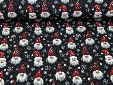 Preview: Eigenproduktion Rib Jersey Wichtel auf Nachtblau