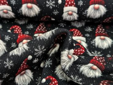 Eigenproduktion Rib Jersey Wichtel auf Nachtblau