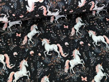 Eigenproduktion Rib Jersey Unicorn Nachtblau