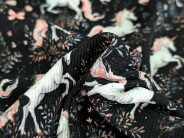 Eigenproduktion Rib Jersey Unicorn Nachtblau