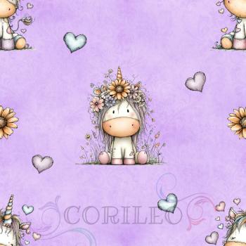 Preview: Digitales Stoffdesign Allover Unicorn