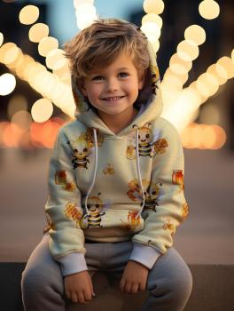 VB - Eigenproduktion Fleißige Bienen mit Waben auf Gelb