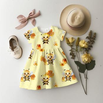 Preview: VB - Eigenproduktion Fleißige Bienen mit Waben auf Gelb