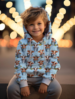 Preview: VB - Eigenproduktion Baby Kuh im Milcheimer auf Hellblau