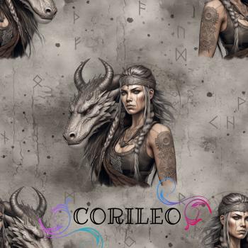 VB - Eigenproduktion Dragon Woman auf Braun/Grau