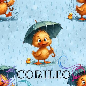 VB - Eigenproduktion Ente im Regen mit Regenschirm