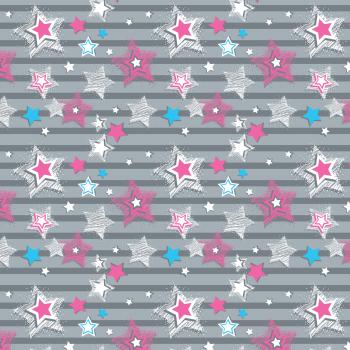 Preview: VB - Eigenproduktion Streifen Sterne Rosa/Weiß